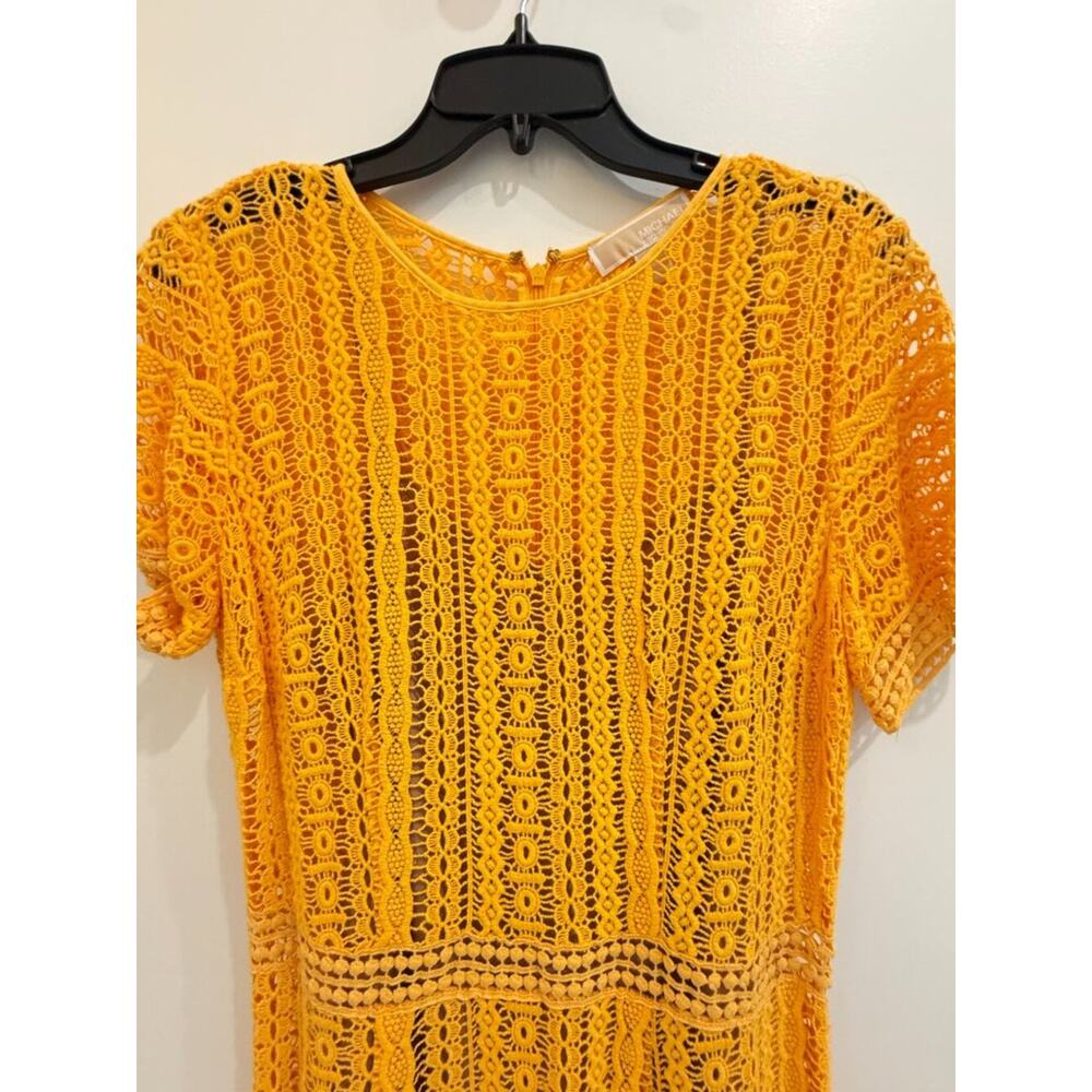 MICHAEL Michael Kors Yellow Crochet Lace Dress Size 4 - Festival, Vacation - Picture 4 of 10